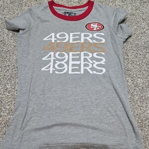 NFL San Francisco 49ers Gray and Red Short Sleeve Tee